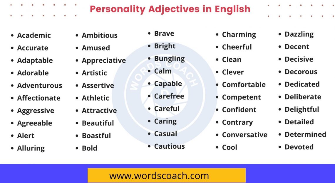 Personality Adjectives In English Word Coach Hot Sex Picture