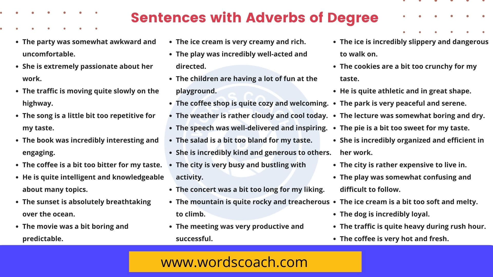 Sentences With Adverbs Of Degree In English Word Coach