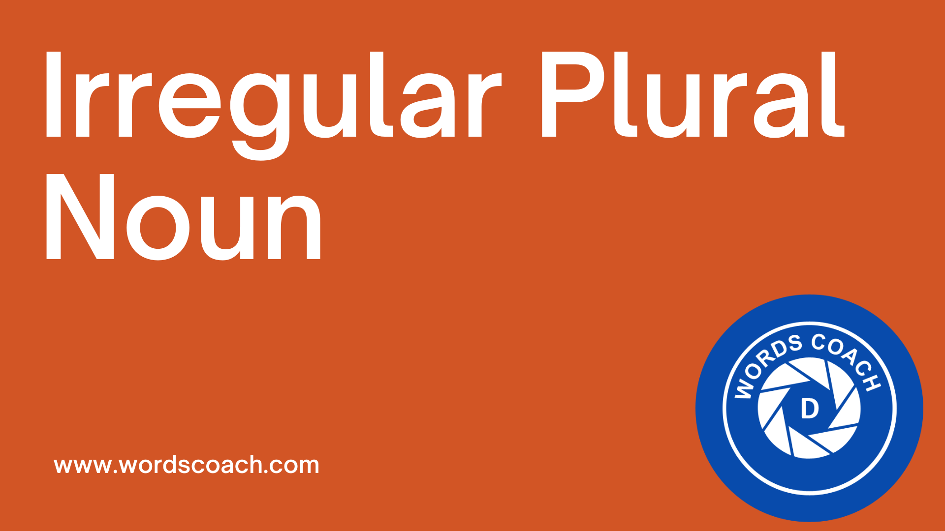 Irregular Plural Noun Word Coach