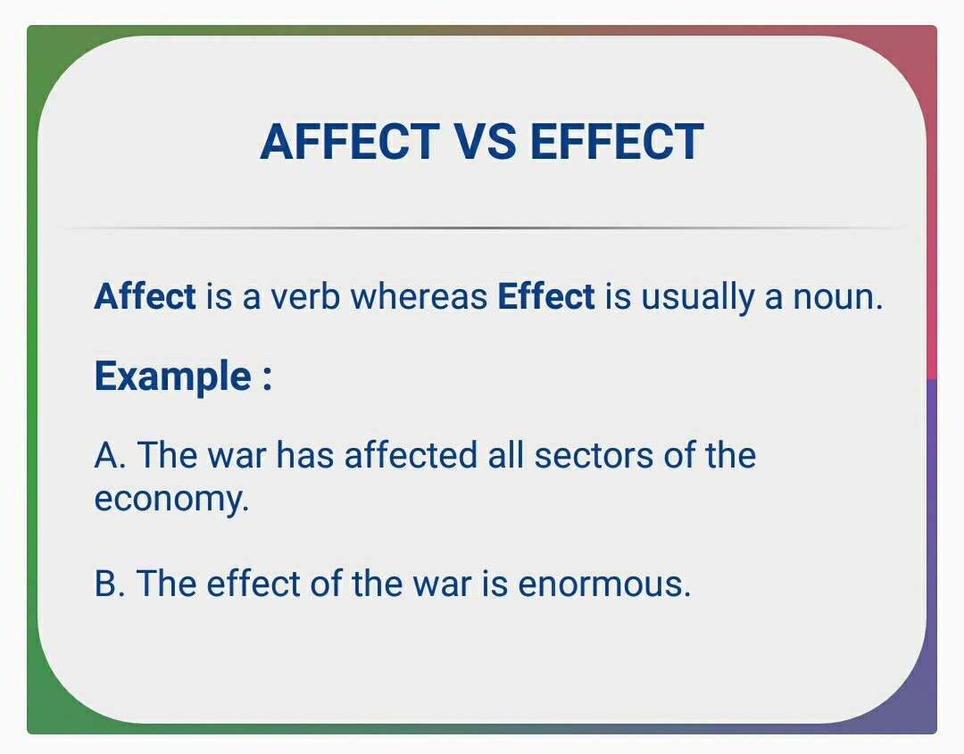 Extra Effect Or Affect