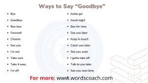 Another Ways To Say “Goodbye” In English - Word Coach