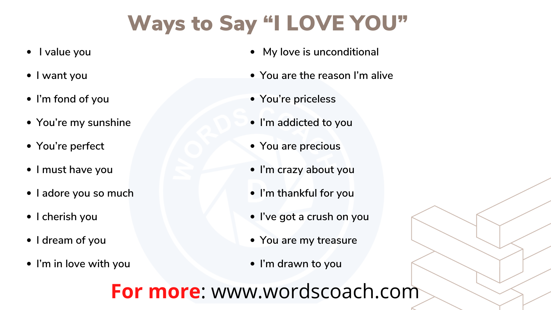 Another Ways To Say I LOVE YOU In English Word Coach