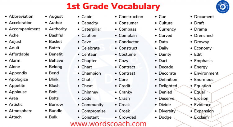 1st Grade Vocabulary Word Coach