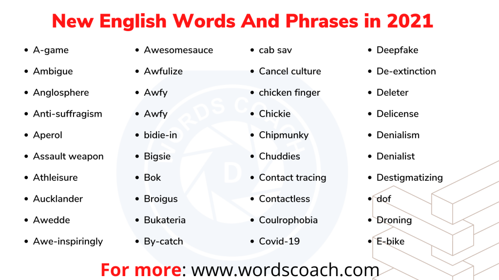 101 New English Words And Phrases You Should Know In 2020 Vocabulary