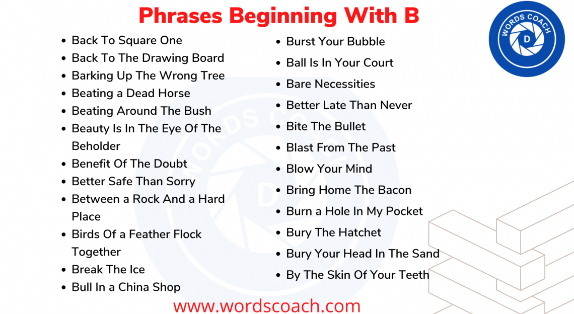 Phrases Beginning With B - Word Coach