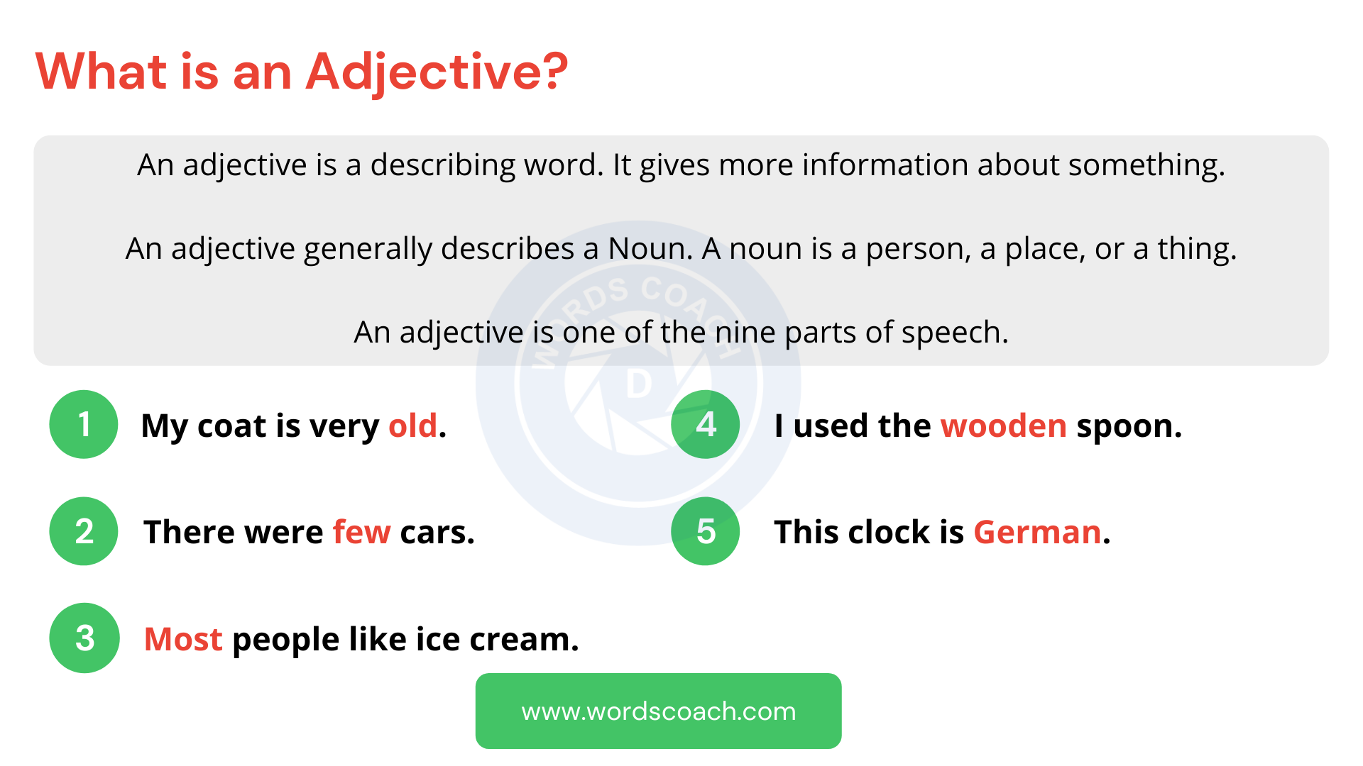 Adjectives Word Coach