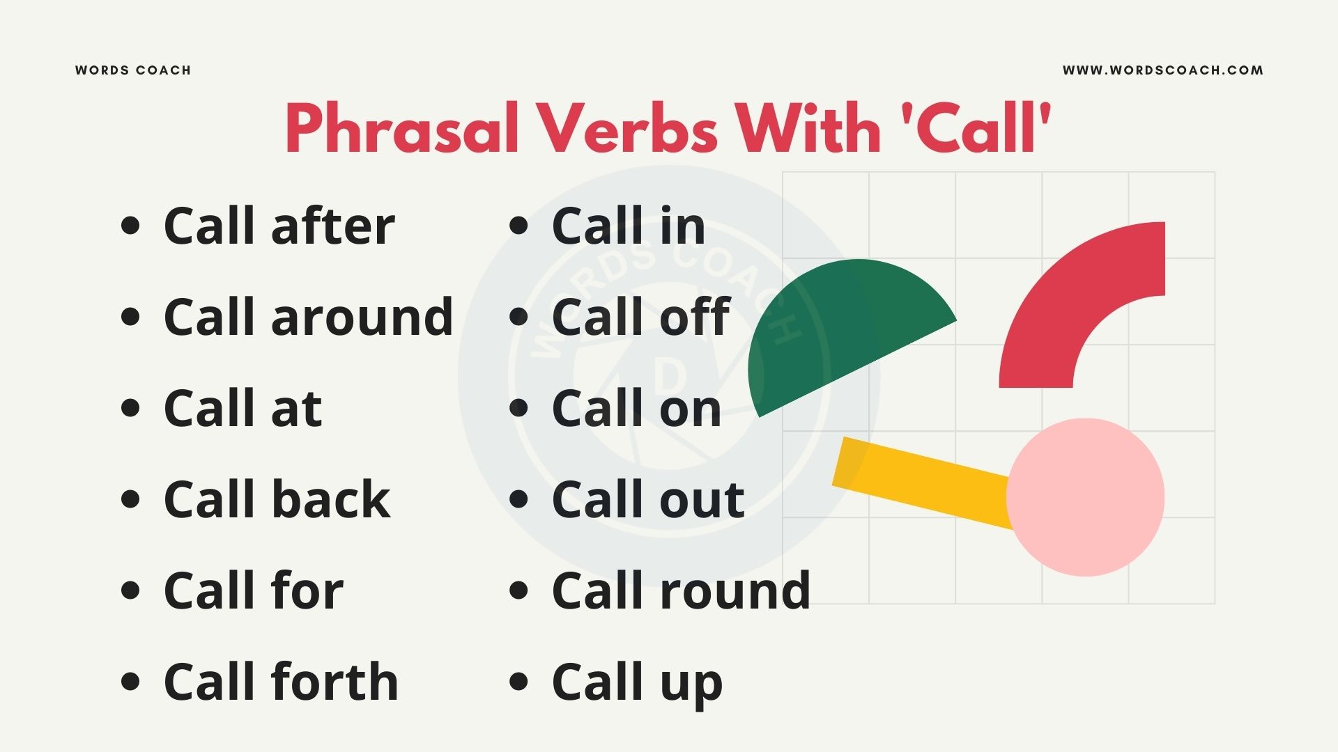 Phrasal Verbs With Call Word Coach