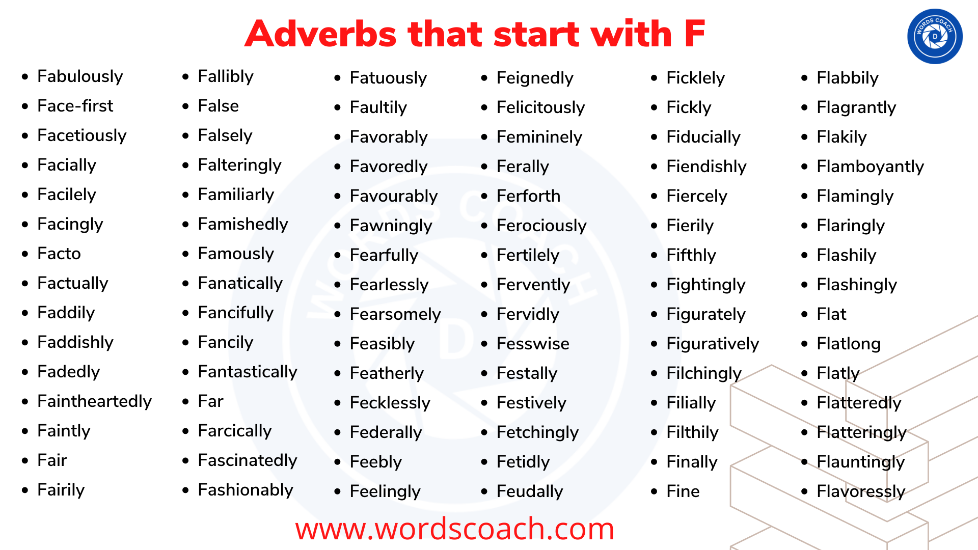 Adverbs That Start With F Word Coach