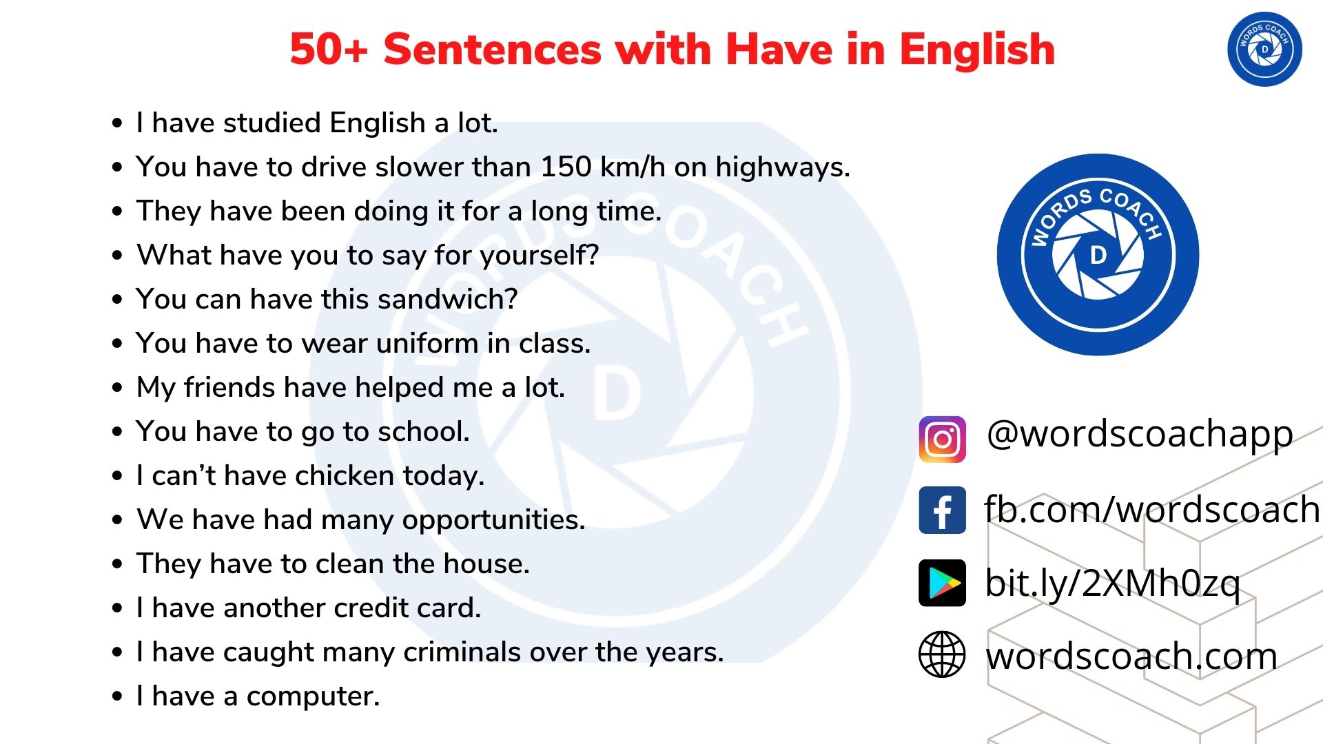 50 Sentences With Have In English Word Coach