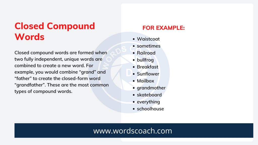 Compound Words Types And List Of 1000 Compound Words In English 