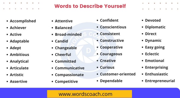  Deep Words To Describe Yourself Best 3 Word Adjectives To Describe Yourself Sample Answers 