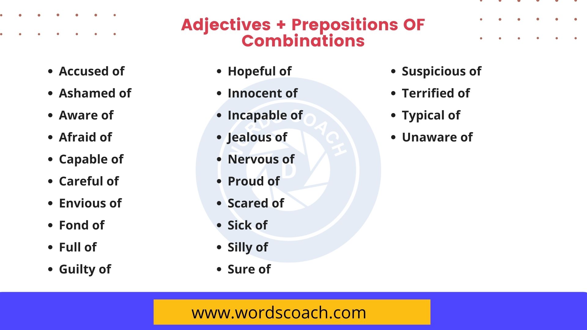 Adjective Preposition Word Coach