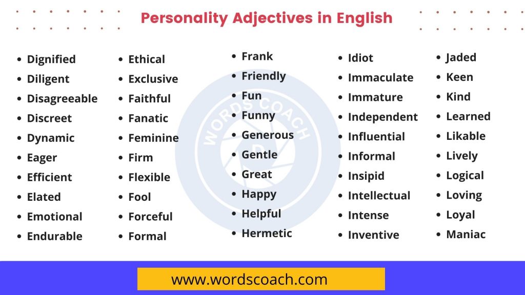 Personality Adjectives in English - Word Coach