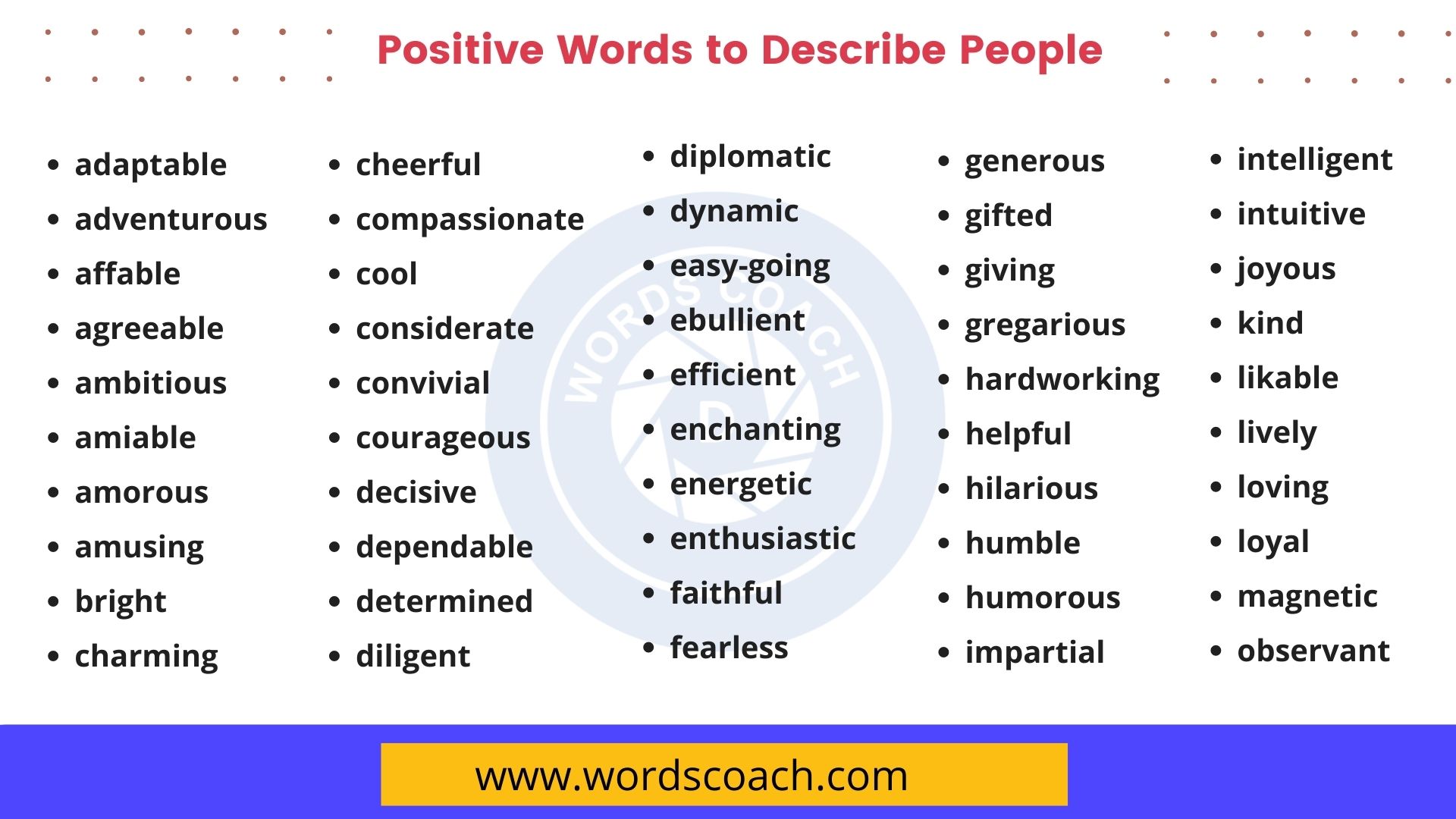 Positive Words To Describe People Word Coach