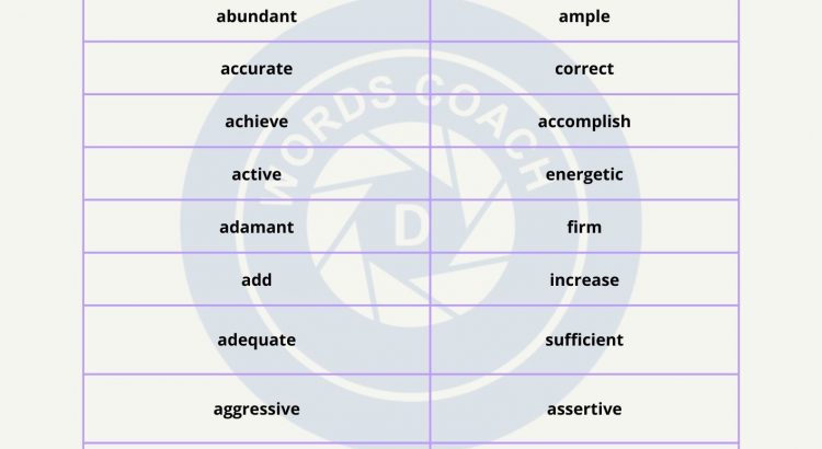 Synonyms Words For IELTS Word Coach