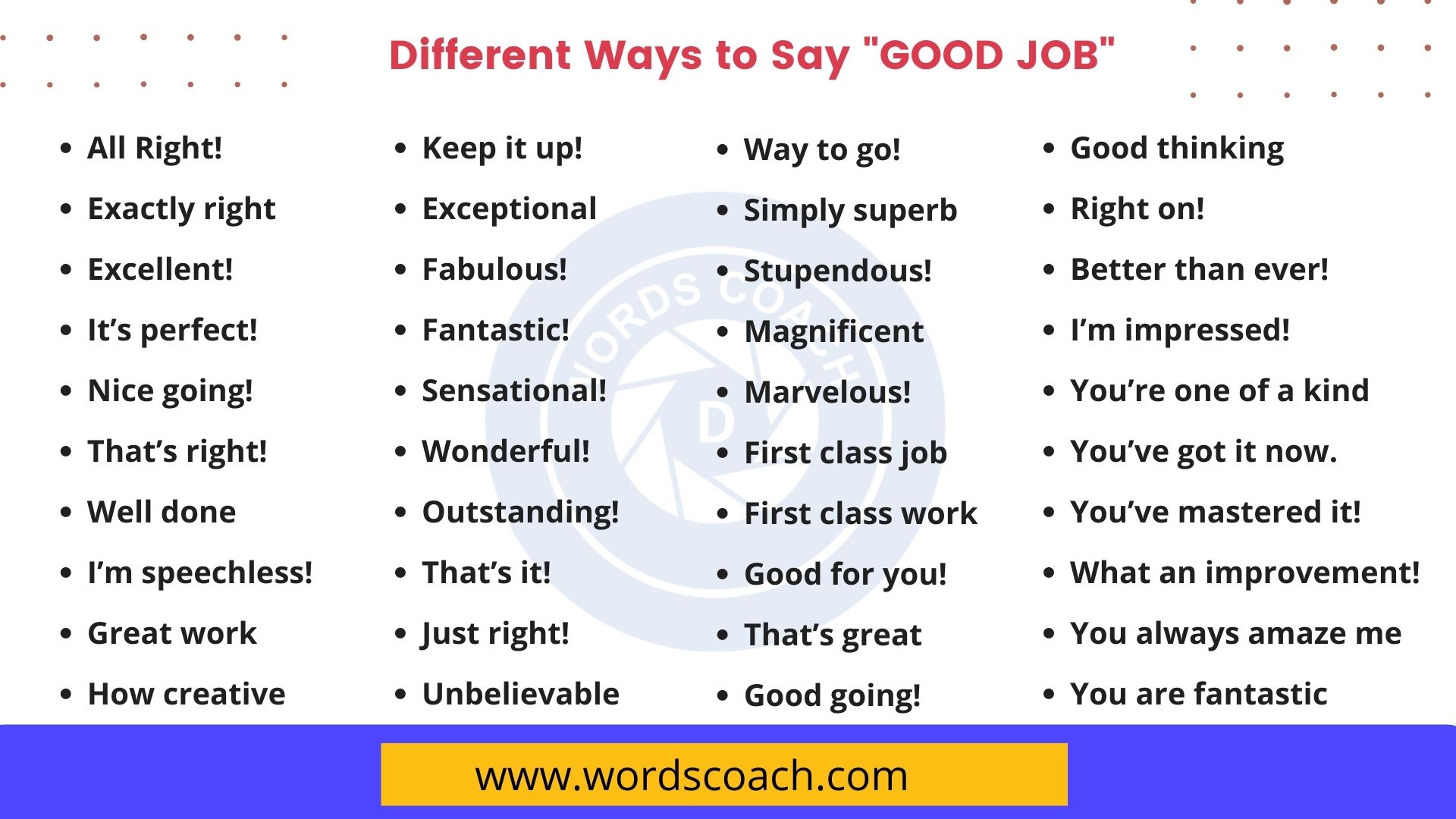 Another Ways To Say GOOD JOB In English Word Coach