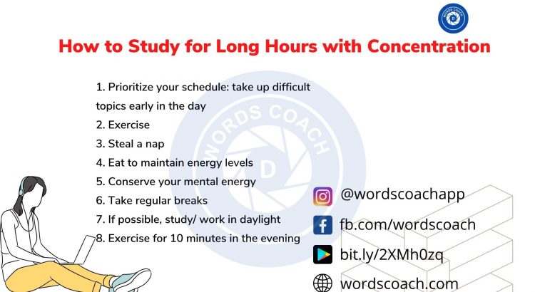 How to Study for Long Hours with Concentration - wordscoach.com