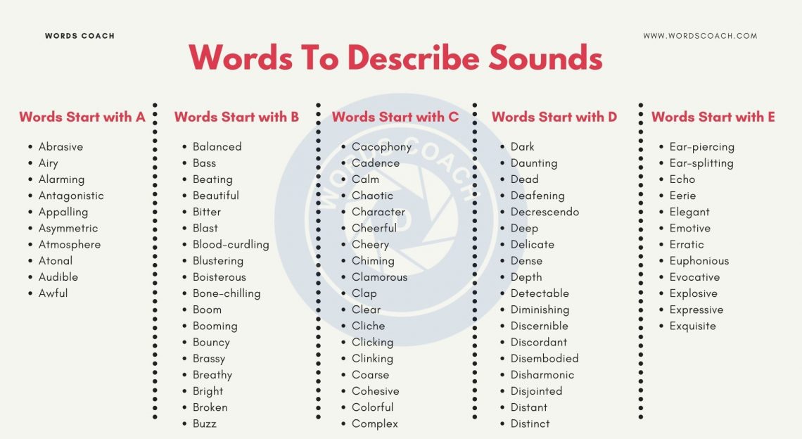 Words To Describe Sounds - Word Coach