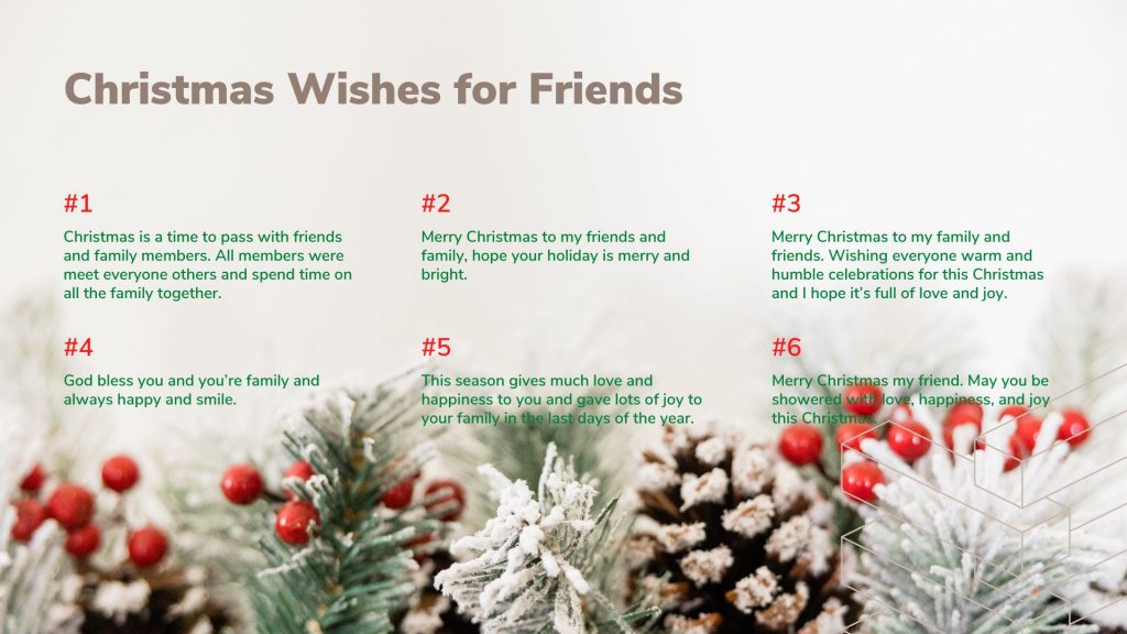 Short Christmas Wishes For Friends In English