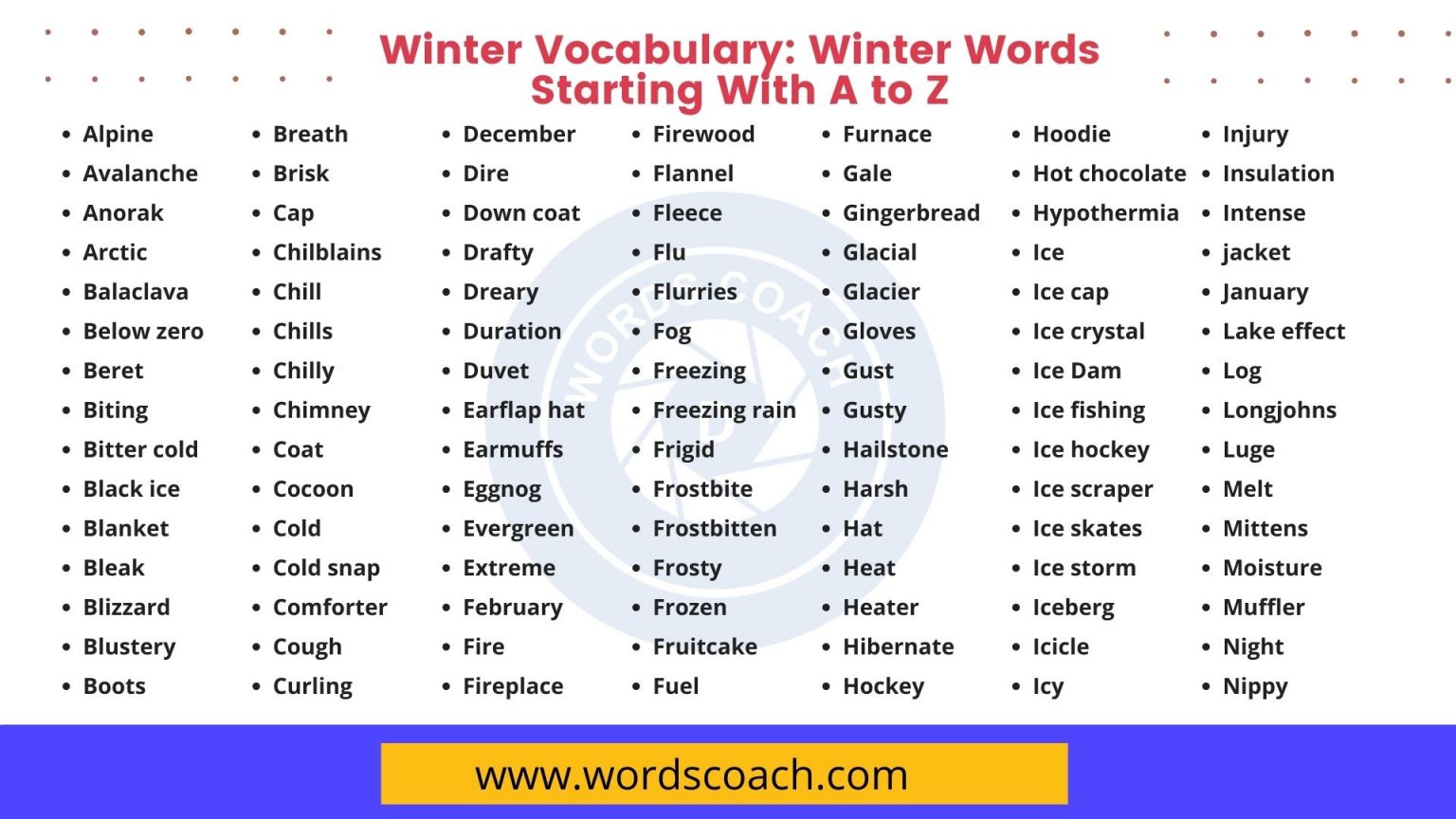 Winter Words That Rhyme With Cold