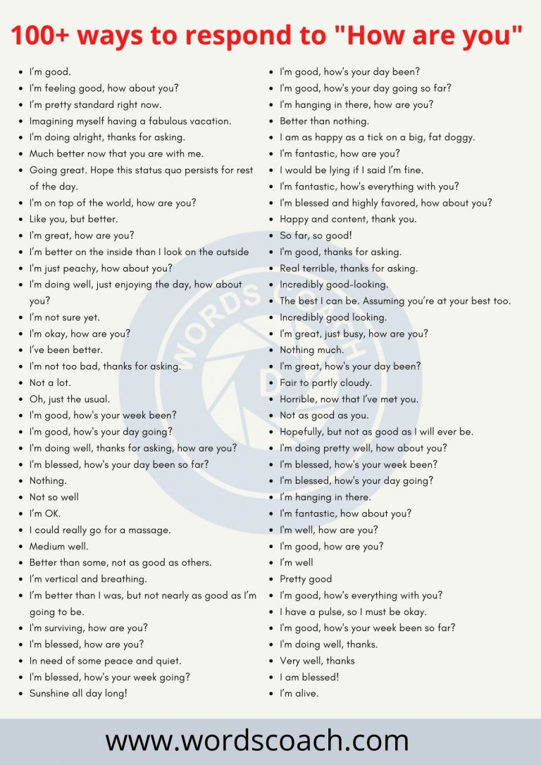 100+ ways to respond to 