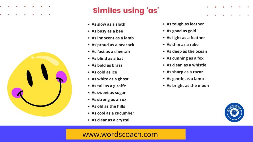 What Is A Simile Word Coach   Similes Using ‘as Wordscoach.com  1024x576 