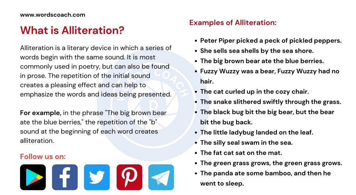 Alliteration: Definition, Usage & Examples - Word Coach