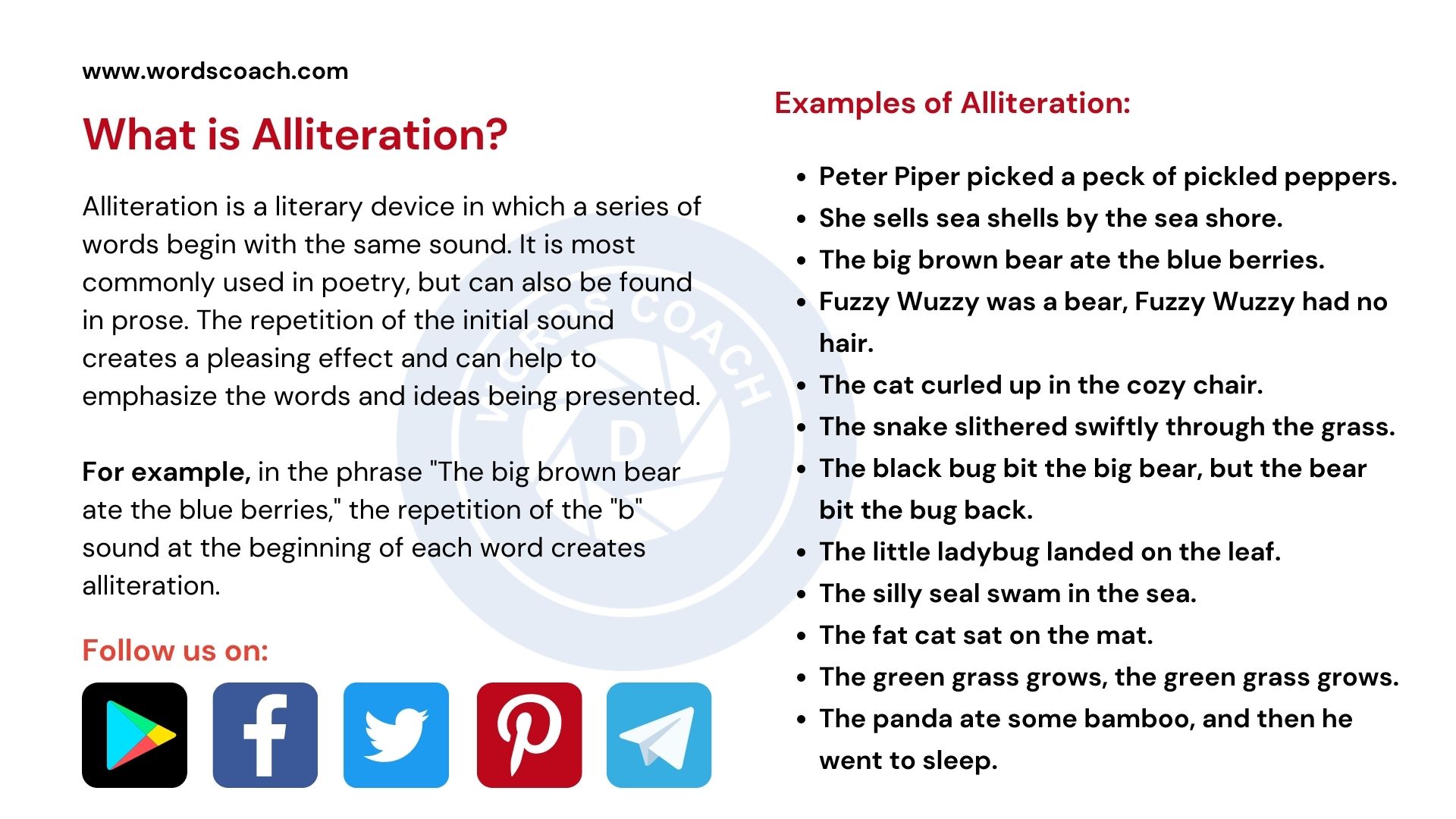 Alliteration Definition Usage Examples Word Coach