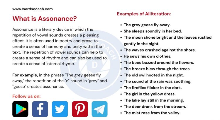 Assonance Meaning Definition Usage And Examples Word Coach