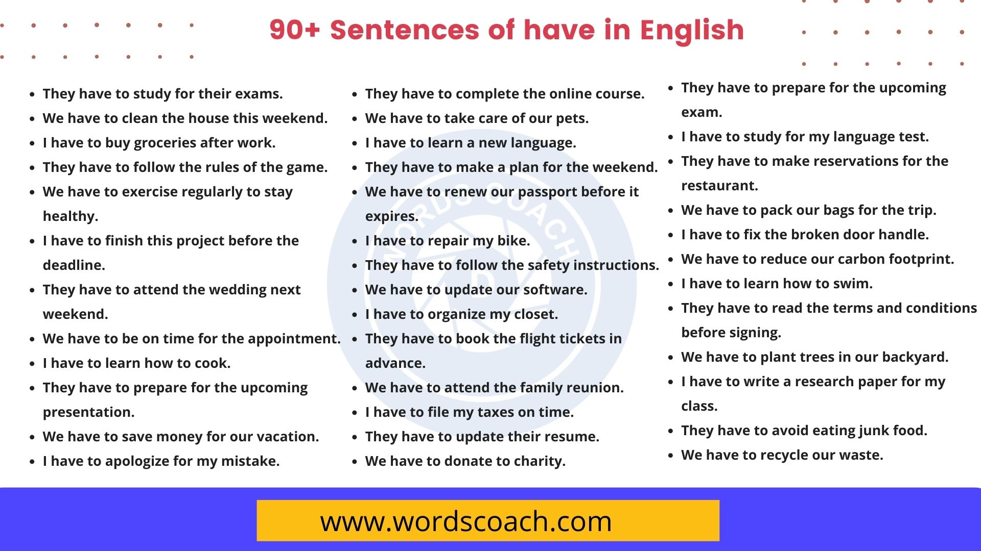 90 Sentences Of Have In English Word Coach