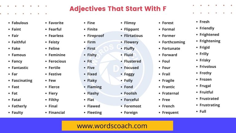 List of 2000+ Common Adjectives - Word Coach