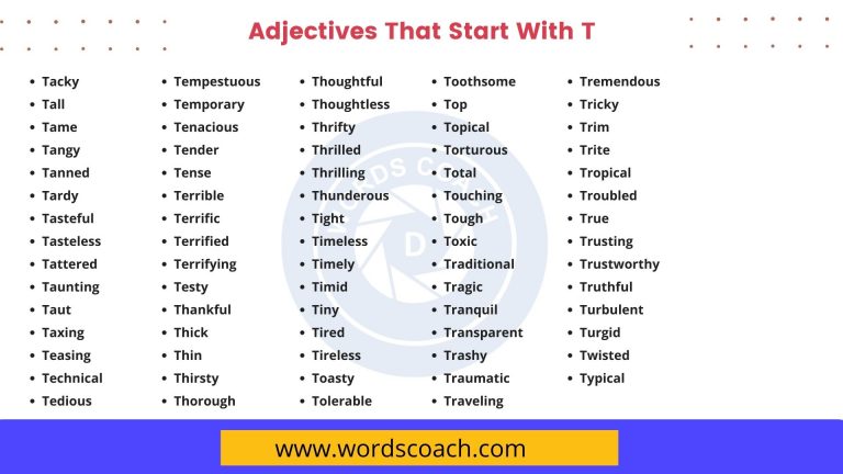 List of 2000+ Common Adjectives - Word Coach