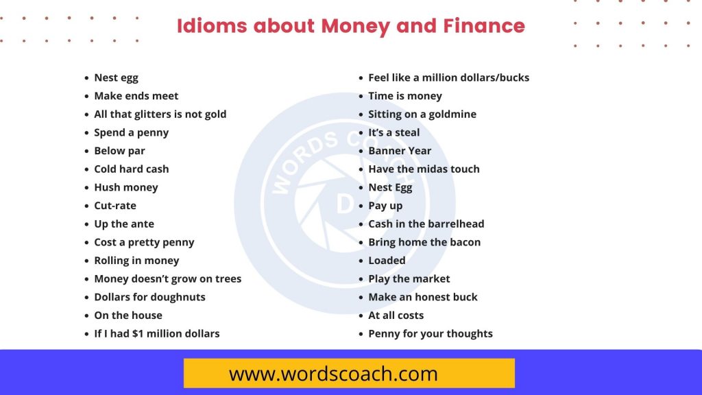 Idioms about Money and Finance - wordscoach.com