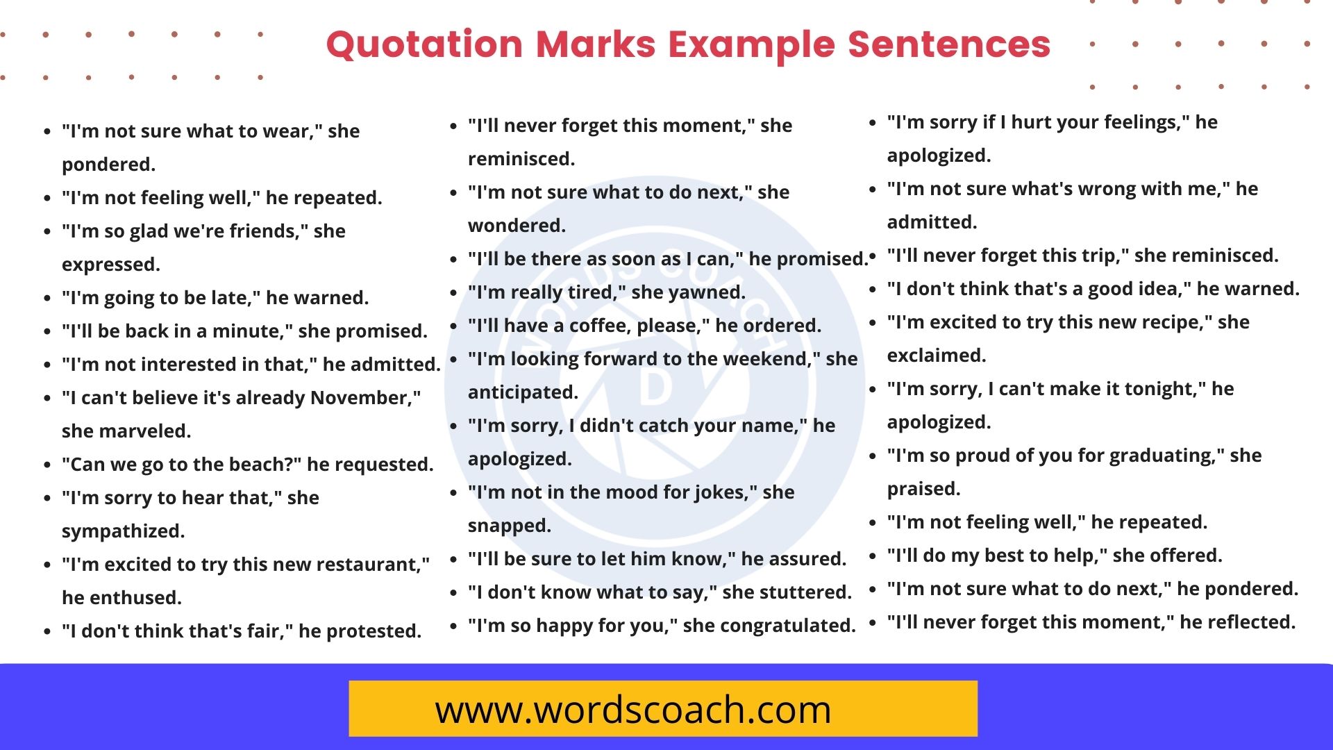 250+ Quotation Marks Example Sentences - Word Coach