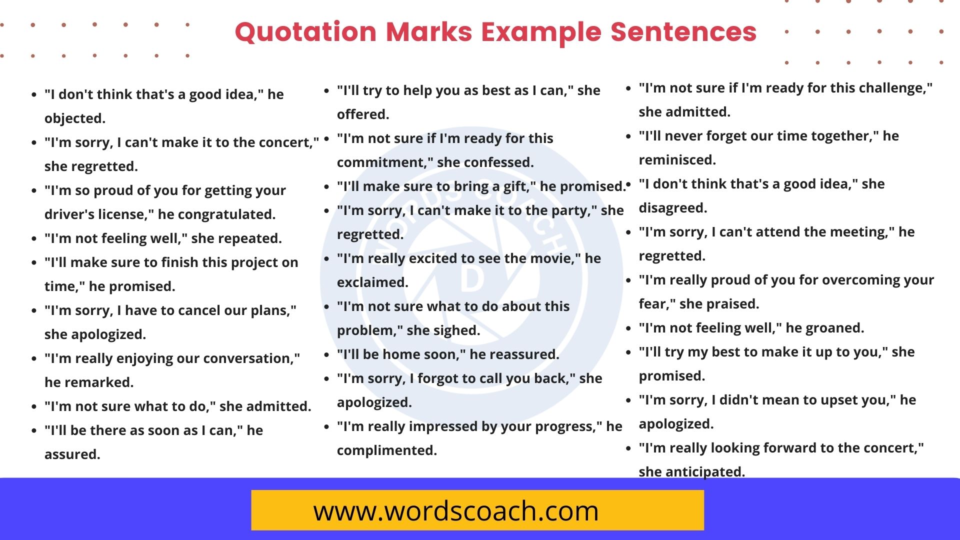 250+ Quotation Marks Example Sentences - Word Coach