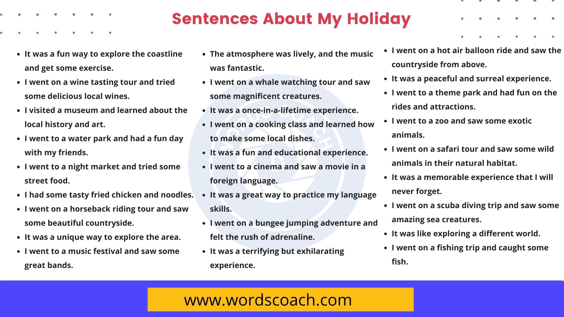 100-sentences-about-my-holiday-in-english-word-coach