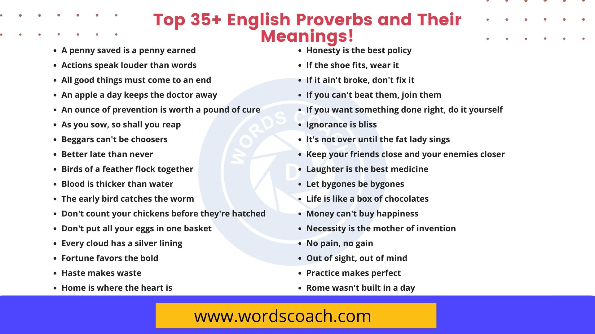 Top 35 English Proverbs And Their Meanings Word Coach