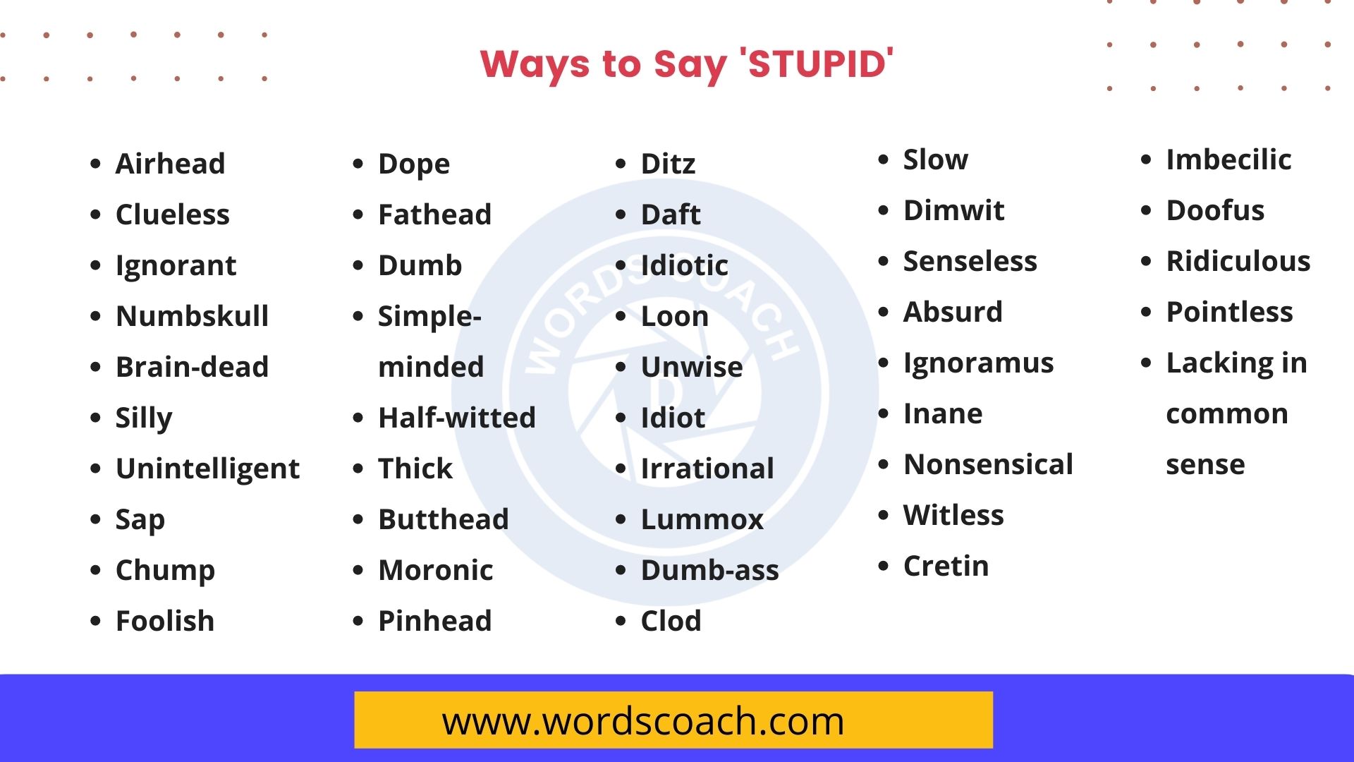 40 Ways To Say STUPID In English Word Coach