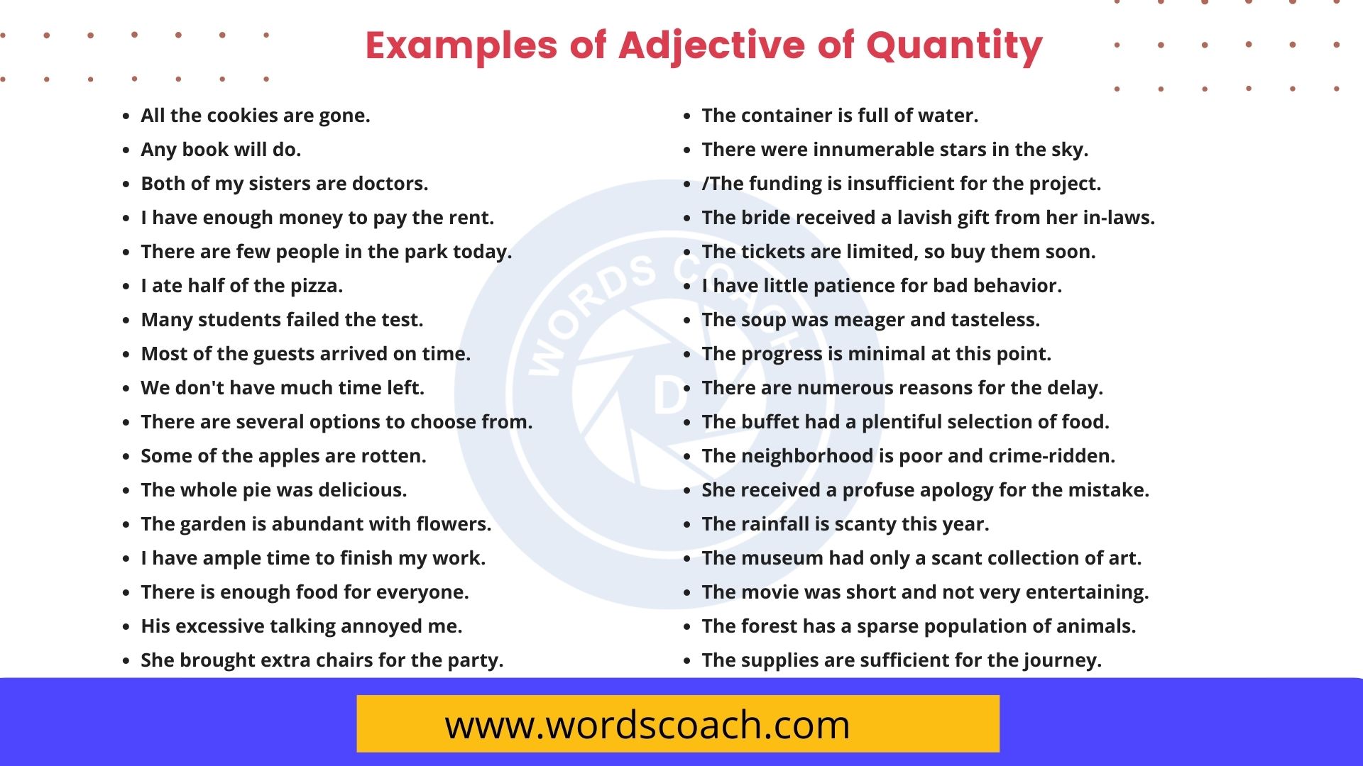 100 Examples Of Adjective Of Quantity Word Coach