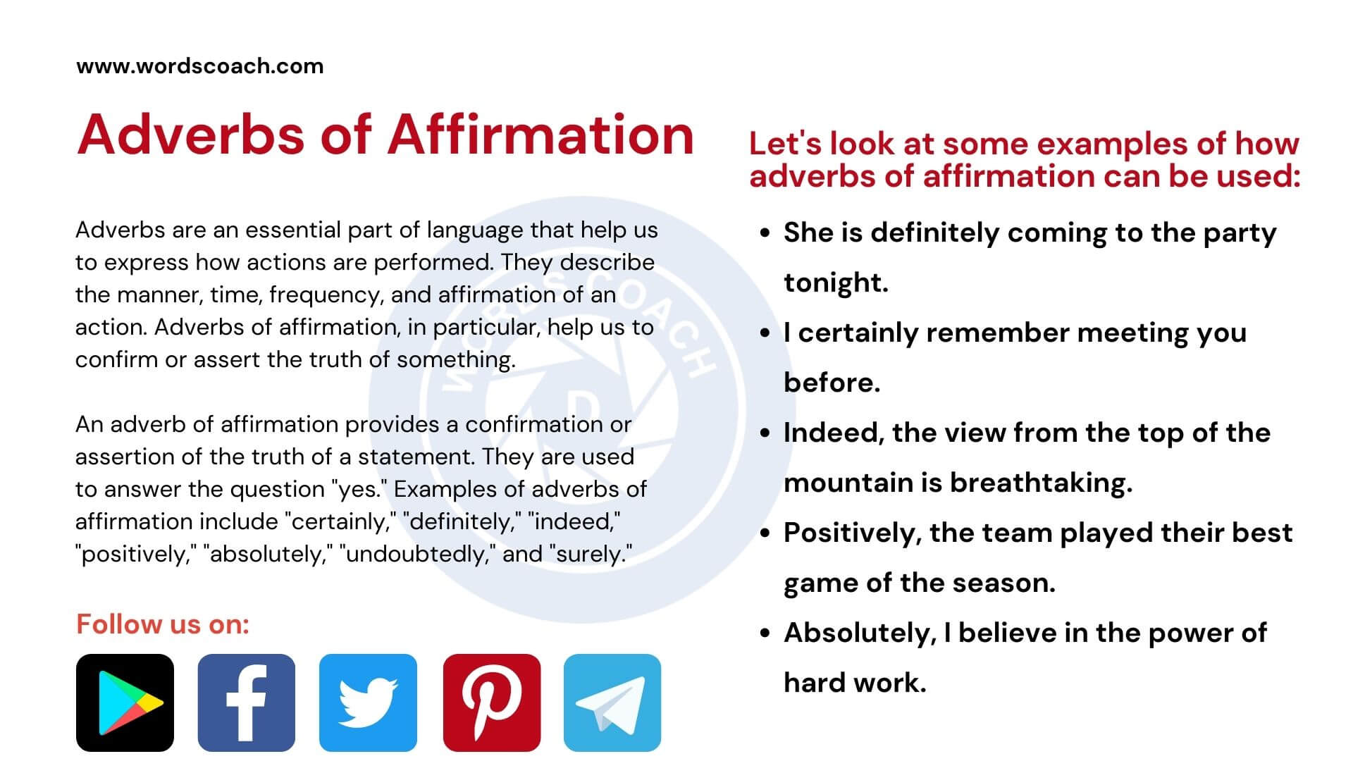 Adverbs Of Affirmation And Negation Sentences