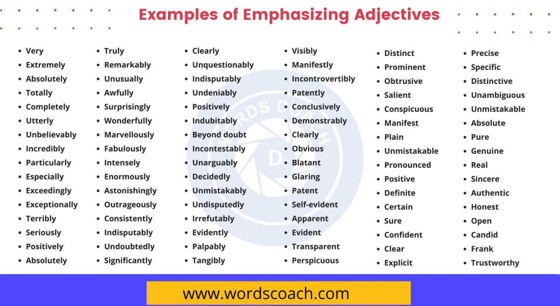 100+ Examples of Emphasizing Adjectives - Word Coach