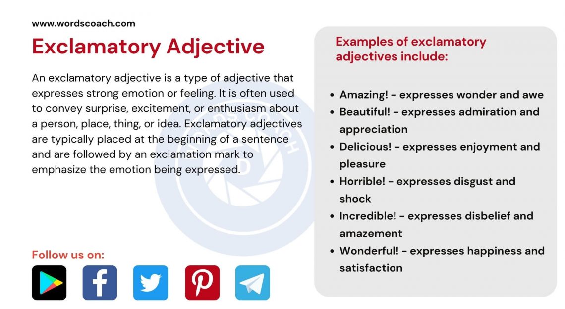 Exclamatory Adjective - Word Coach