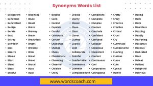 1000+ Synonyms Words List in English - Word Coach