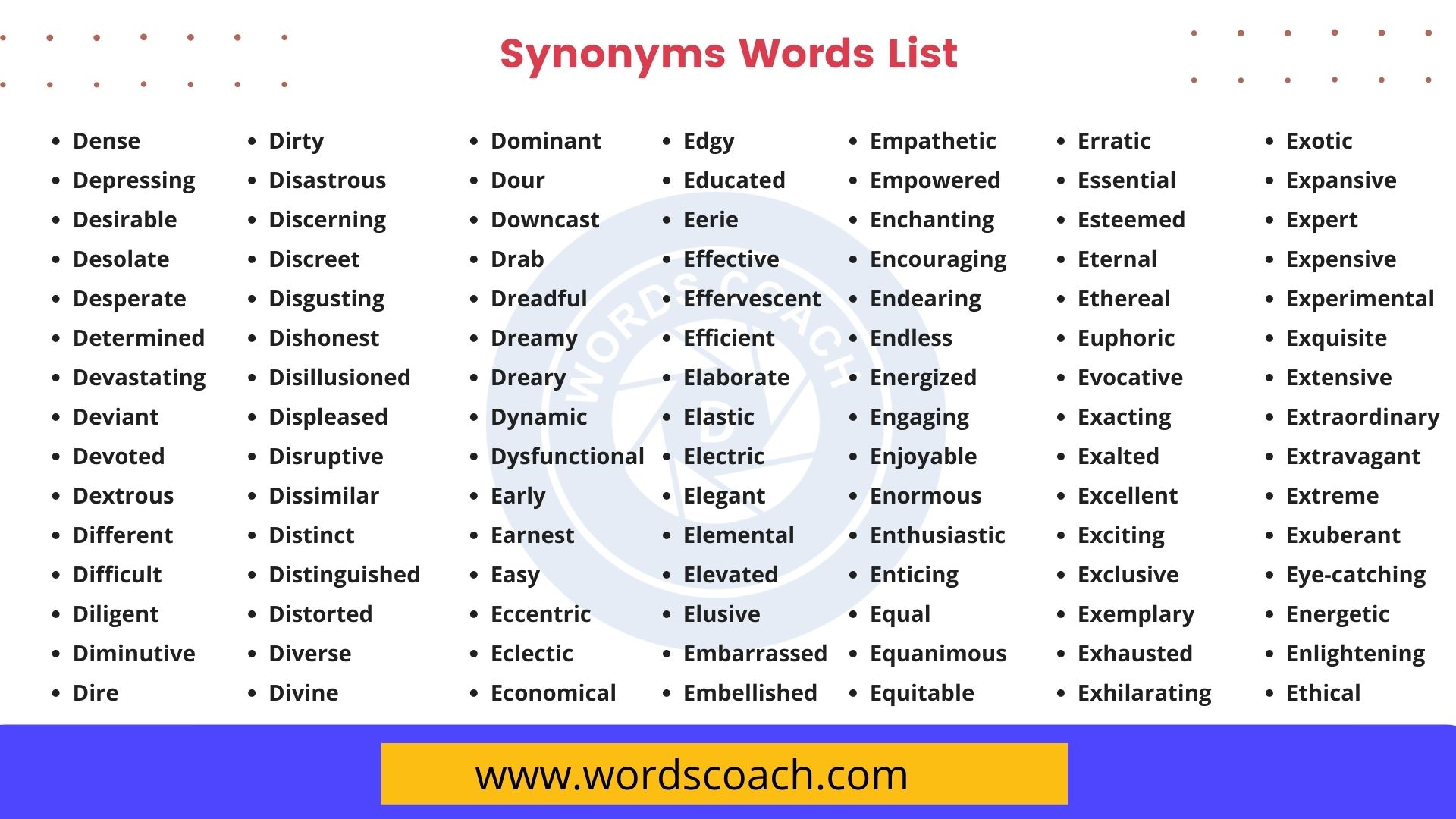 1000 Synonyms Words List In English Word Coach