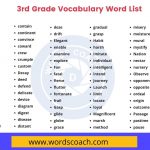 3rd Grade Vocabulary Word List - wordscoach.com