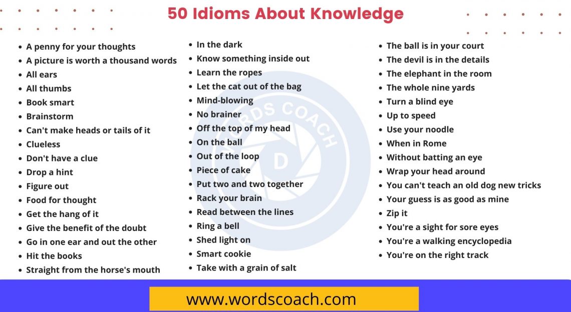 50 Idioms About Knowledge - Word Coach