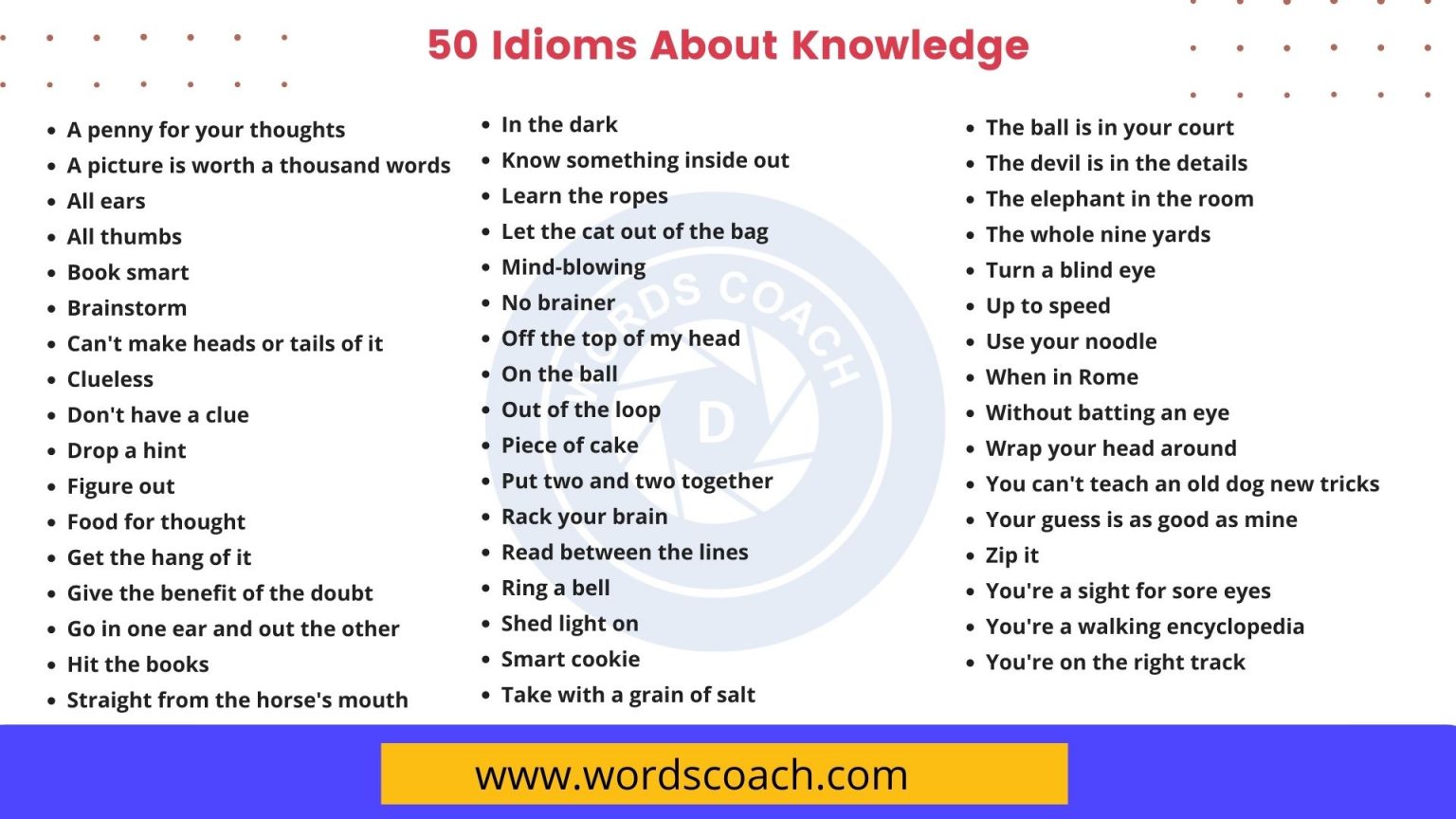 50 Idioms About Knowledge - Word Coach