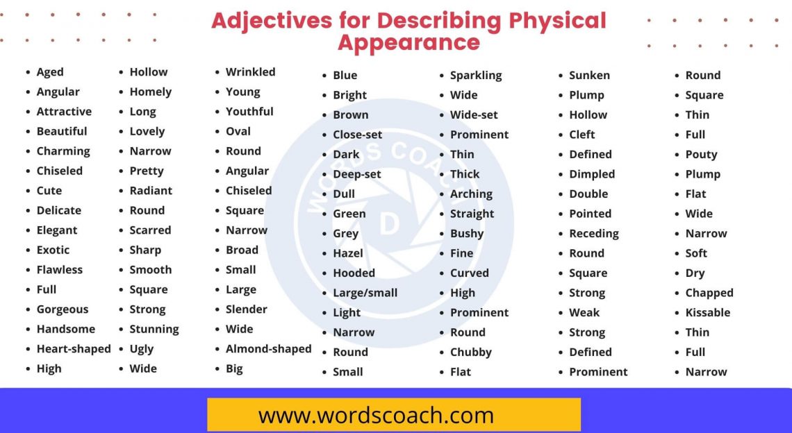 Adjectives for Describing Physical Appearance: From Head to Toe - Word ...