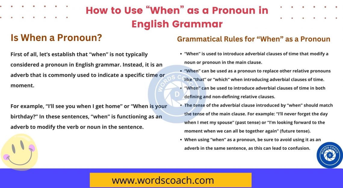 Is When A Pronoun? How To Use “When” As A Pronoun In English Grammar ...