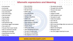 100 Idiomatic Expressions And Meaning - Word Coach